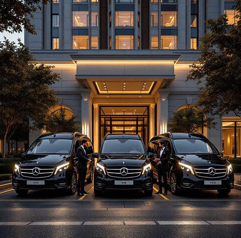 University students boarding premium group transportation